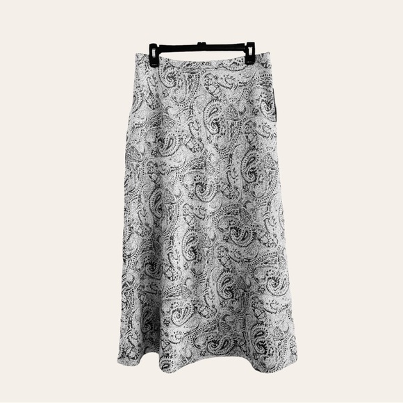 NWT Y2k  Vintage Neutral Maxi Wool Skirt Women’s 10 Winter Office Grey/Blue - Picture 2 of 8